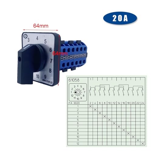 Interruptor de leva industrial de 12 posiciones para controlar circuitos complejos 2