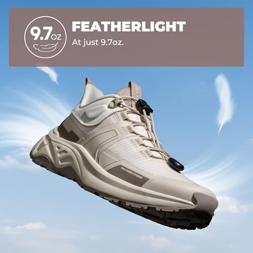 NORTIV 8 Women's Lightweight Hiking Shoes Quick Laces Outdoor Fashion Sneakers Gladiator,Size 7.5,Khaki,SNHS239W