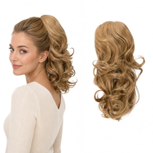 CAISHA by PRETTYSHOP 30 cm Ponytail Warkocz Kucyk Przed?u?anie W?osów Obszernie Pofalowane Ciemny Blond PH211