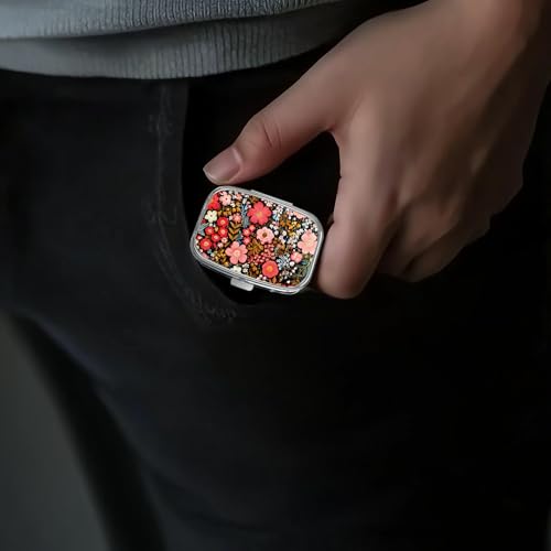 Image of Pill Box-2 Compartment Small Pill Case Portable for Pocket & Purse Single Pill Carrier Pill Container to Hold Vitamins Medication Fish Oil and Supplements BPA-Free