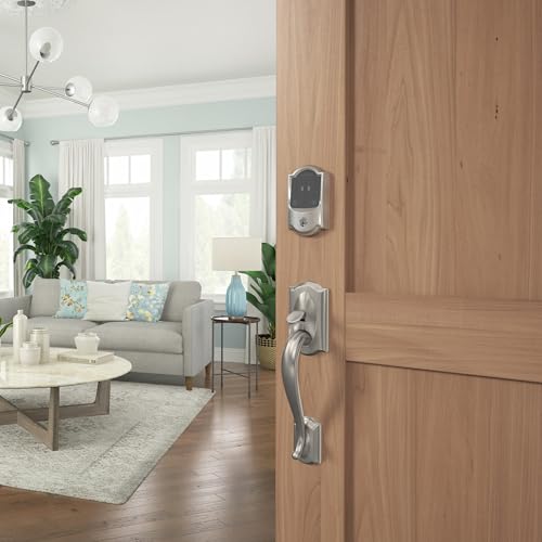 Image of Schlage Encode Plus Smart Wi-Fi Lock for Front Door, Keyless Entry Deadbolt, Unlock with Apple Watch, Built-in WiFi and App Control, Easy Install, Alexa & Apple HomeKit Compatible, Satin Nickel