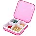 ZDQZC Pill Organizer - Portable Pill Box Small Pill Container for Purse or Pocket, Excellent Pill Storage Case (Pink, 4 Compartment)