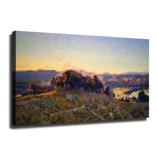 Charles M. Russell Prints When The Land Belonged To God, 1914 By Charles Marion Russell Paintings Ca Room Aesthetic Poster Wall Art for Living Room Bedroom Wall Art Printin Wall Decor Gifts (8x12inch-No Framed)