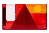 ASPÖCK Multipoint I Lichtscheibe Ersatzglas Rechts 240x140mm 5 Funktionen Positionslicht Bremslicht Blinker Rückfahrlicht Reflektor für Anhänger LKW Landmaschinen E9