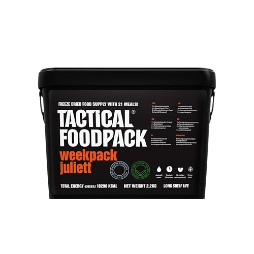 Tactical Foodpack Weekpack Juliett (21 Mahlzeiten) - vegan I Gefriergetrocknete Mahlzeiten I zum Verzehr bereit I MRE I Survival I Outdoor Nahrung I Trekking Nahrung I Expedition I Office