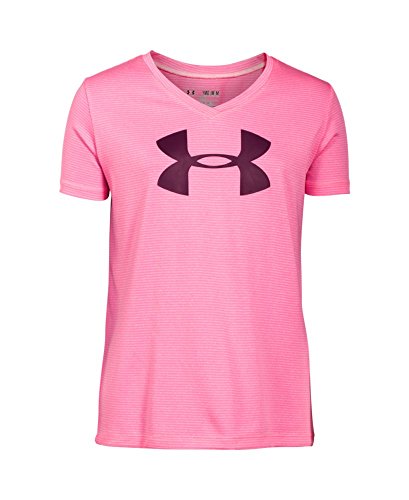 Under Armour Girls Novelty Big Logo Short Sleeve V Neck T-Shirt