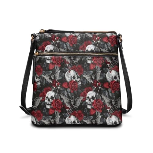 GIFTPUZZ Crossbody Bag Leather Shoulder Handbags Waterproof Hobo Bag for Women Ladies Long Strap Zipper Bag