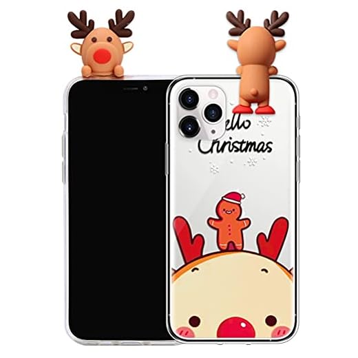 Yoedge Fodral till Samsung Galaxy A463 cm repfri söt 3D-design silikon mjuk gel stötsäkert skyddande fodral smal ultratunn gummi stötfångare skal till jul, tecknad älg