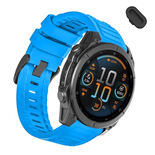 Image of 26mm Quickfit Silicone Watch Bands Compatible with Garmin Fenix 8 Pro /quatix 8 51mm /Fenix 7X /7X Pro /6X /6X Pro /5X /5X Plus /3 HR /Enduro 3 2 /Descent Mk3i 51mm /Mk2i /Tactix 8 /7 pro /epix Pro 51MM