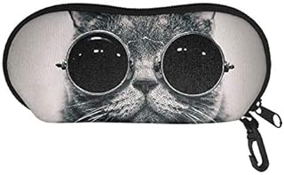 Pizding Glasses Case Sunglasses Case Organizer Soft Case Ultra Light Portable Ployester Zipper Eyeglass Case with Belt Clip Large Gift for Women Men Kids Boys Girls