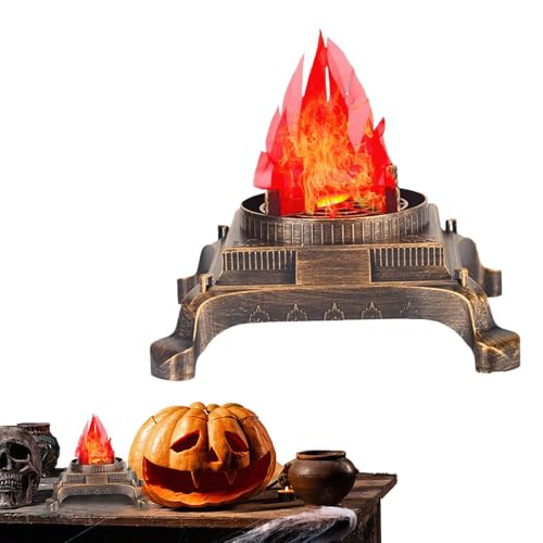 Genérico Lámpara de llama, luz de fuego - Lámpara de mesa eléctrica - Lámpara de llama artificial LED, lámpara de efecto de escenario de llama parpadeante, luz nocturna de fogata para Halloween