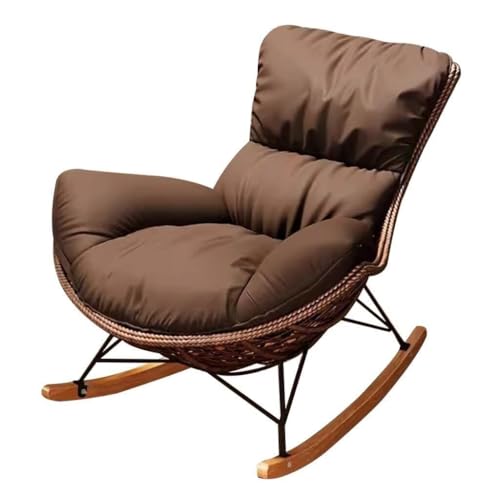 BWCKMTSC Mecedora reclinable Sillones separables Asiento Sofá Individual Silla Perezosa, Silla de Ocio de ratán PE para balcón, Sala de Estar, Patio, Oficina en casa (Naranja)