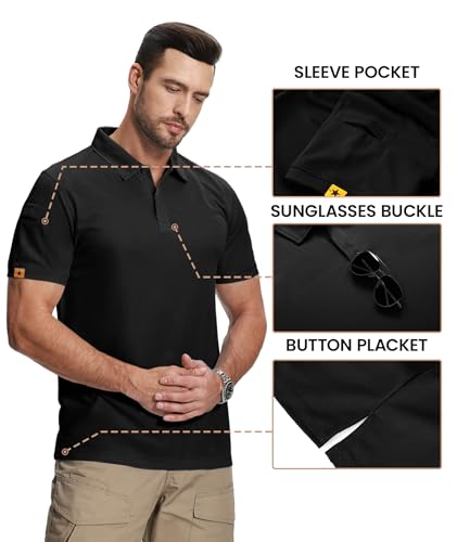 ZITY Mens 2 Pack Polo Shirts Short Sleeve Performance Sports Golf Shirt for Men Tactical Shirt3