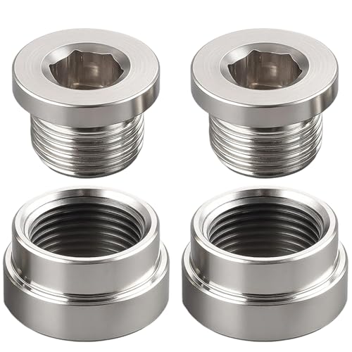 Knocery - Capteur d'oxygène Extender Bung M18X1,5, Lot de 4 Adaptateur de capteur d'oxygène en Acier Inoxydable universel pour Voitures Les Systèmes d'Échappement O2