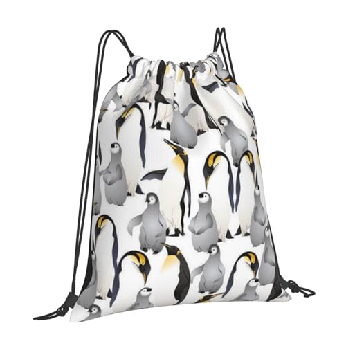 Cute Penguin Drawstring Bag, Funny Animal Gym Bag Sackpack Sports Beach Backpack for Men Women2