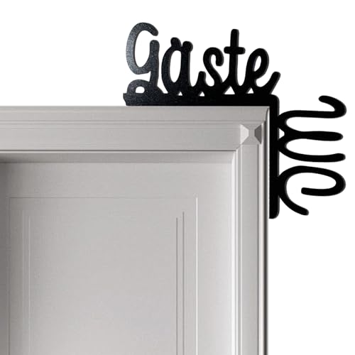 Schwarzes Schild Türschild, Gäste Türrahmen Schild Türecke, Badezimmer Tür Aufsatz Deko, Türschild einfach und leicht anzubringen ohne Bohren und Kleben