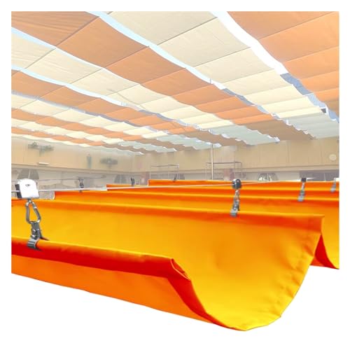 Auvent rétractable ondulé orange protection solaire et kit pergola - 2