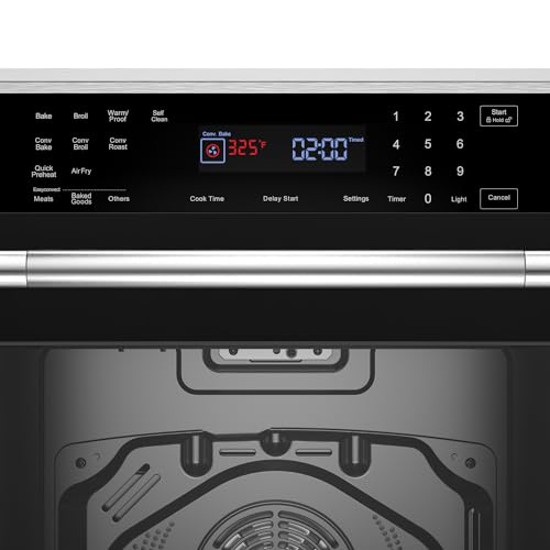 Image of Empava Built-In Electric Single Wall Oven 30 inch, 5 Cu. ft. Capacity, True Convection and Rotisserie Air Fry, Self Clean, Screen Touch Control, 4800 watts, Stainless Steel