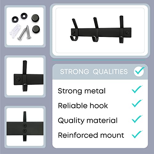 Sayoneyes Coat Rack Wall Mount With 3 Double Hooks For Hanging - 9 Inch Heavy Duty Sus304 Stainless Steel Matte Finish Waterproof – Wall Hook Rack For Bathroom Entryway #TOP1