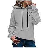 Reokoou Women's Casual Heart Print Long Sleeve Hoodie Sweatshirt Lightweight Pullover Shirts...