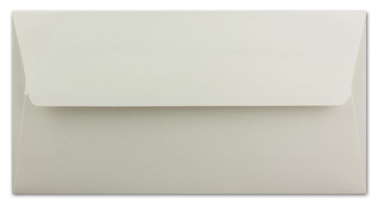 250 x koperty DIN długie 11 x 22 cm prążkowane w kolorze białym z podszewką z białego papieru jedwabnego 110 g/m² samoprzylepne