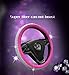 New Diamond Leather Steering Wheel Cover with Bling Bling Crystal Rhinestones, Universal Fit 15 Inch Car Wheel Protector for Women Girls Rose Red