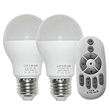 Fjiangyi 6W E27 Smart LED Light Bulbs Dimmable with 2.4GHz Wireless 3-Zone Remote Control - Adjustable Color Temperature (Warm/Cool) and Brightness 2 Pack (2 Bulb+1 Remote)