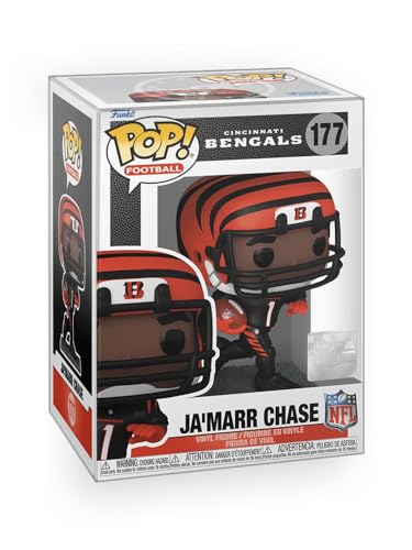 Epic Collectibles Football - JaMarr Chase Bengals Collectibles Vinyl Figure Bundle with Compatible Funko Pop Box Protector