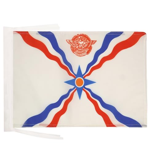 AZ FLAG Assyria Flag 18'' x 12'' cords - Assyrian SMALL flags 30 x 45cm - Banner 18x12 in