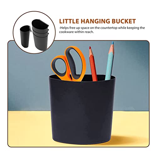 Kichvoe 4Pcs Hanging Buckets for Rolling Cart Storage Organizer Portable Kitchen Cup Holders for Makeup and Home Storage 4.72X4.60X2.75In