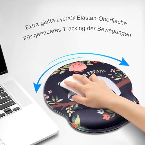 AOKSUNOVA Ergonomiczna podkładka pod mysz z żelową poduszką pod mysz z podkładką pod nadgarstek, wzór plastra miodu