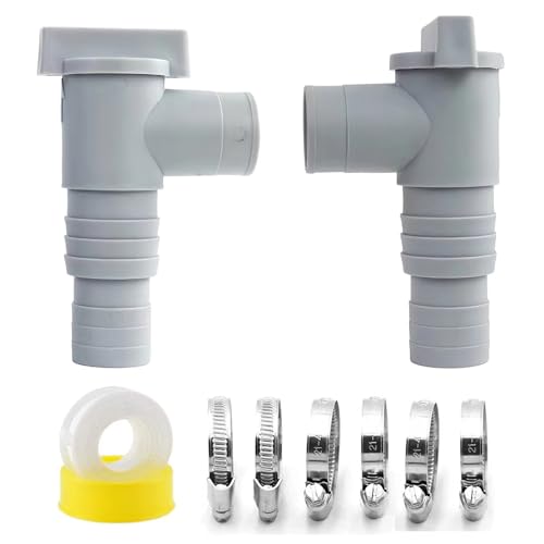 SUNJULY 2 rubinetti di intercettazione per piscine con attacco per tubo da 32 mm, per piscina e pompa per piscina