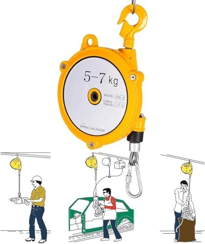 Heavy Duty 1.5m Retractable Spring Balancer Tool, Self-Locking Ratchet Device for Industrial Workstations, Efficient Assembly Line Suspension Tool Holder