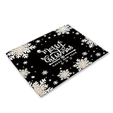 wrtgerht Tischsets mit Weihnachtsmotiven, hitzebeständig, schmutzabweisend, rutschfest, Esstisch, Tischsets, Dekoration, waschbar, leicht zu reinigen. Küchengeräte (Color : O, Size : 42X32CM)