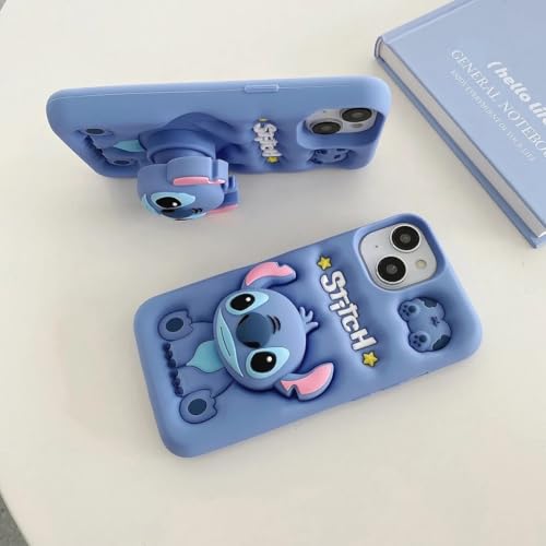 Image of MIDOS Back Cover Compatible with iPhone 15 Girls Case 3D Cute with Holder Full Protective Case for-iPhone 15 (Case 10)