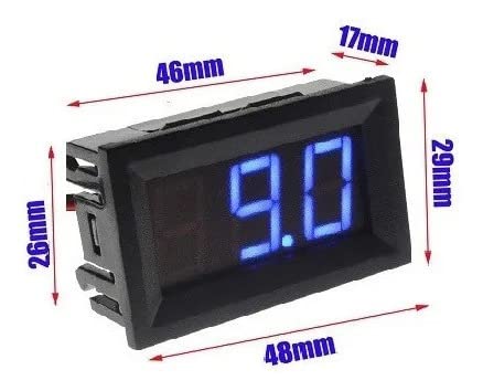 Medidor Bateria Voltímetro Digital Remote Fonte Chaveada 12v 100v 24v 36v Som Automotivo 3 Fios