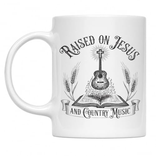 Raised on Jesus and Country Music Christian Mug