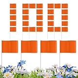 Packung mit 100 PVC-Signalflaggen Rot/Blau/Orange - Rasenmarkierungsflaggen 12,7 x 10 cm | Langlebige Gefahrenindikatoren Flexible Indikatoren Für Die P-Kartierung