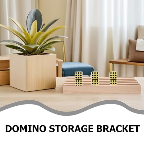 Organizador de fichas de dominó de madera 20x10x2 cm miniatura 3