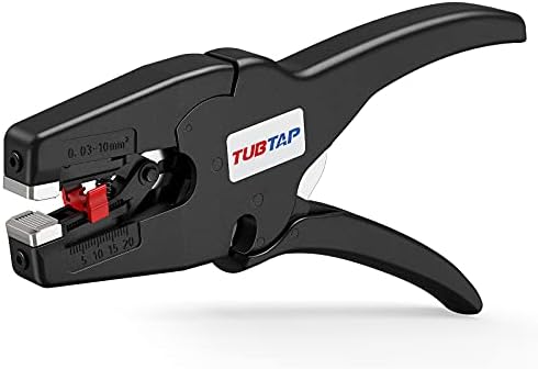 TUBTAP Wire Stripper/Cutter, 2 in 1 For Single-conductor AWG32-7（0.03-10mm²） Stranded or Solid Wire, Stripping Length Range 0.25-0.75inch（5-20mm）