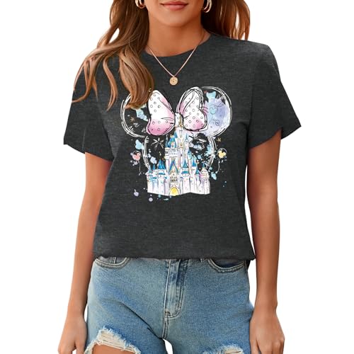 Magical Shirt for Women Magic Kingdom T Shirt Family Vacation Tee Princess Castle Casual Short Sleeve Tops4