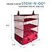 Grand Fusion Stow-N-Go Travel Luggage Organizer – Portable Hanging Travel Shelves, Carry-On Closet Organizer, Hanging Packing Cubes, Collapsible Carry-On Organizer for Cruises & Hotels. Pink - XL