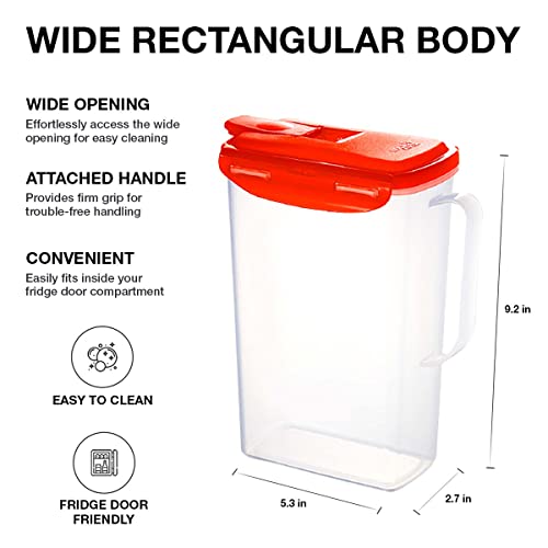 image for LocknLock Aqua Fridge Door Water Jug with Handle BPA Free Plastic Pitc