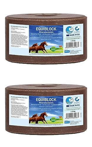 PREMIUMBLOCK Mineralleckstein 3 Kg – Mit Salz & Spurenelementen Für Pferde, Rinder, Schafe, Ziegen & Wild