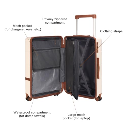 Maungti Luggage Sets, 2 Piece Suitcase set with wheels Tsa Lock 20/24 inchi Hardshell Waterproof Travel Suitcases luggage for Women/Men/Family（Black - Image 2