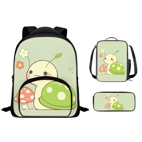 Snail Toddler Girl Bookbag with Lunch Box Kindergarten/Preschool Backpack Lunch Bag 1-3/2-4 Toddler Kids Back Pack Lunchbox Pencil Pen Box