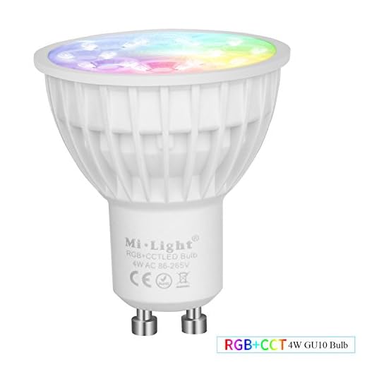 Mi-Light LED-Spots und Fernbedienung für kabellose Steuerung, 2,4 GHz, RF, Touch-Panel, 4 W, Farbwechsel-LEDs, GU10, voll dimmbar von Warmweiß 2700 K bis Kaltweiß 6500 K, CCT, gu10, 4.0 wattsW
