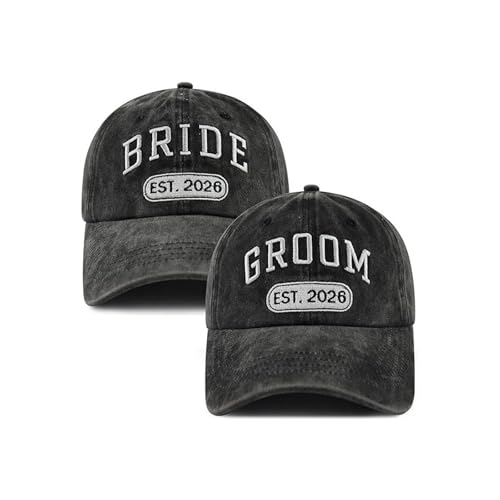 Gorras de béisbol de algodón ajustables pack de 2 unidades para recién casados