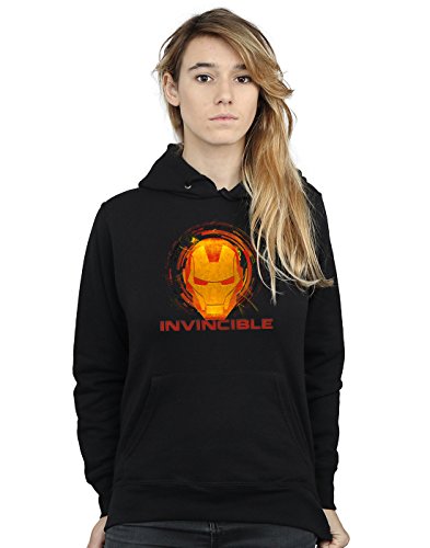 Marvel Women's Avengers Iron Man Invincible Hoodie Black Medium