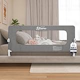 Liloro Kinder Rausfallschutz 150 cm, Zusammenklappbar, Stabiler Großrahmen, Anti-Kollisions-Design, einfache Montage – ohne Bohren, Grau